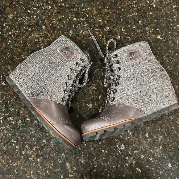 Sorel Lace Up Hidden Wedge Ankle Boots Lexie Women’s Sz 7.5 LIKE NEW LL5316-052 - Picture 3 of 9